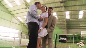 As Dark Beauty Serves Up Triple Whammy on Blacktop Full of Raw Intercourse