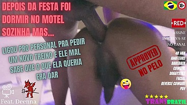 Depois da festa foi dormir no motel sozinha, mas...Ligou pro personal pra pedir um novo treino e ele mal sabe que o que ela queria era dar