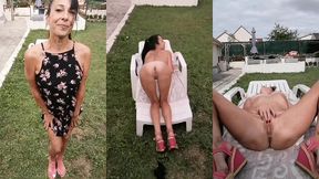 je me deshabille devant toi pour une seance bronzage integral qui peut vite ...