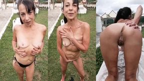 je me deshabille devant toi pour une seance bronzage integral qui peut vite ...
