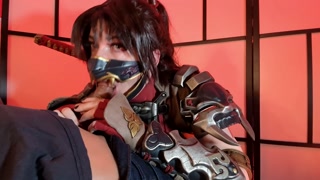 Taki Cosplayer gagging hard on sloppy BJ