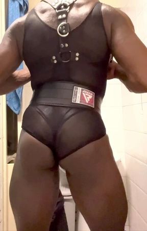 Black Bodybuilder Oiled Butt & Anal Toy Clips