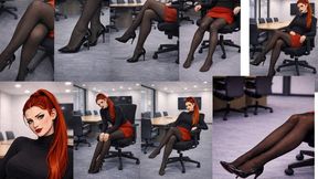 Pantyhose Legs Office Seduction - Scarlett Lane Nylon Tease
