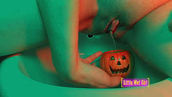 Pissing in the pumpkin on halloween - Full video