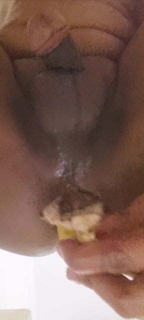 Fucked myself by a huge banana cream pie   Clip 1