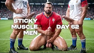 Sticky Muscle Men Day 62 Preview, AI-Generated Muscle Guys, Big Dicks, Big Cum Loads