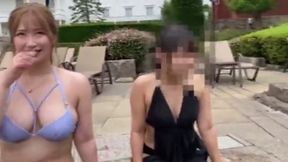 Sexy Fair-Skinned Babe Falls Poolside Finds Epic Encounter With Massive Endowment