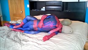 Masked Spiderman Struggles Against Spiderman