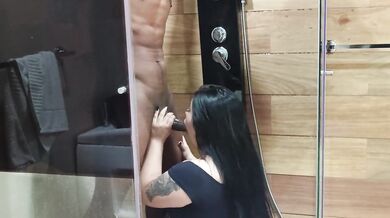 Antonella chokes deep on tits and throat gagging BBW