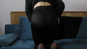 Shaking Ass In Black Tight Lycra