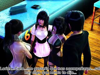 A futa cutie and a stud bang with 2 petites beauties.