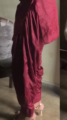Jaw-dropping moment from &quot;cross dresser silk salwar suit teasing big boobs&quot;