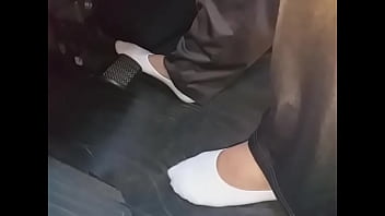 Driving in white socks (footcam)