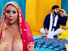 A busty Indian woman fucks