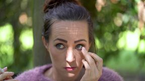 Close up Outdoor Smoking - Petite Brunette