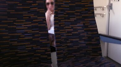 Very risky sex for money in public - Buxom milf passenger fucked on train Amateur porn Dada Deville