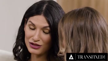 TRANSFIXED - Hot Hung Trans Zariah Aura Mesmerized By Codi Vore's HUGE Natural Tits Decides To Cheat