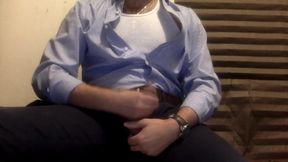Dressed to debauch cumming home from work big cock mess