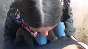 First date leads to a public toilet lesbian blowjob