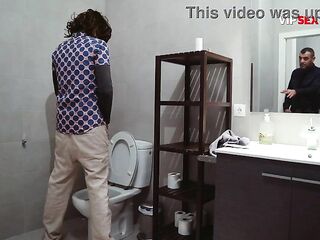 Homo Rough Doggy Anal... This man Pulls His Pants Down and Gets Bent Over the Sink for a Hard Banging