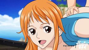Nami's biggest ass and tits get fucked by the biggest dick in Edo