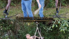 Blonde Goth in Fishnets & Corset Bondage Outdoors at Dusk, in a Real-time Rope Suspension Under the Trees! SD Video 0162 Starring Catherine Sterling and Ben