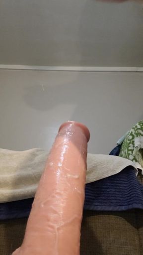Stretching My Ass Whit New Huge 15 Inch King Cock Dildo