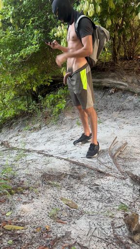 hairy dad showing his dick in public