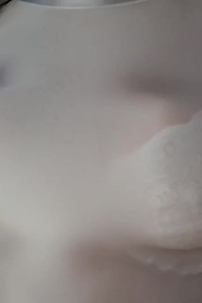 White Licra Top, D Cup Lace Bra