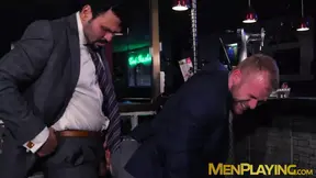 Classy businessmen enjoy wet blowjobs and rough fucking
