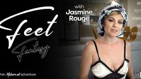 ”Sexy MILF Jasmine Rouge shows her satisfying feet”