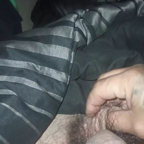 A really nice hard cock jacking off before bed