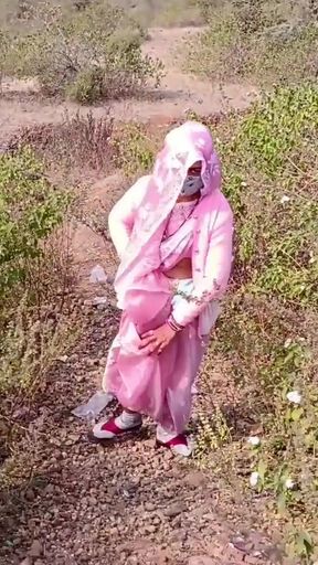 Sister-in-law is walking on the bridge by the roadside, getting down on the shore, sister-in-law started taking her&hellip;   Clip 1