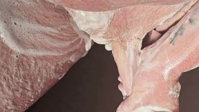 Soaping white cock