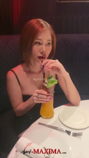 Japanese street whore April-Maxima gives her costumer a blowjob with cum in mouth