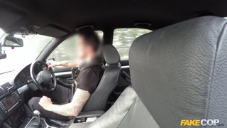 Policeman has Anal sex outdoors with a hot redhead - Fake Cop