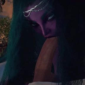 Night Elf princess give you a Blowjob in the Garden POV - 3D Porn