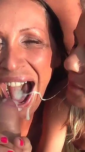 Amateur Cum Swallow and Gangbang Orgy in My Backyard with Many Girls