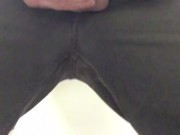Pee&Cum@Work. 1 w/ a bent over view of my asshole farting, balls hanging & flaccid cock pissing