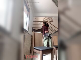 Daniela Santos, the Trans Woman with the Large Weenie, Showing off Her Body at Home