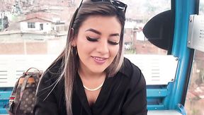Naughty latina has a quickie with a guy she met on a cable car ride POV