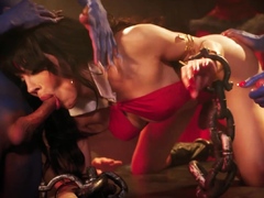 Shemale prisoner bareback fucked by demon shemales