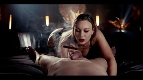 Horny Mistress With Big Tits Smoking Cigar - Karina King Cowgirl Sex And Smoke Fetish