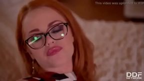 Redhed in black stocing, masturbation. Ella Hughes.