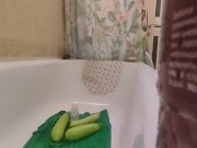 Anal play with zucchini