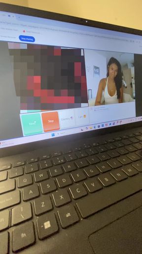 Masturbating with a big dick in view