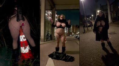 Fat slut humiliation walk public nude white trash whores BBW big tits amateur HD solo
