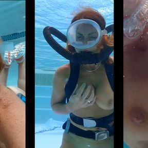 WW Carissa scuba underwater with mask water fill and eventual top removal