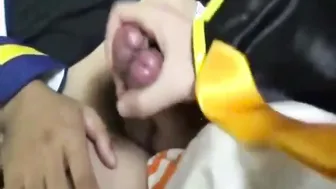 Asian Twink Crossdressers in Cosplay Handjob and Mutual Masturbation