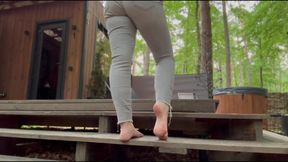 A fetish for dirty feet outdoors in the woods